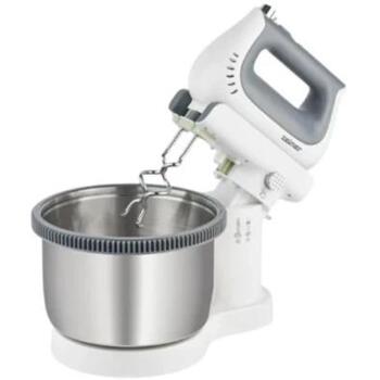 Zelmer ZHM2659 ручной миксер, 70305529P, 1400 Вт, 3.8 л, 5 скоростей, 2 крюка для теста, 2 венчика, стальная чаша, подставка (70305529P)