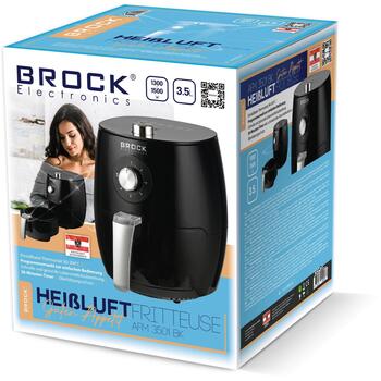 Brock AFM 3501 BK аэрофритюрница, 3,5 л, 1500 Вт, 80-200°C, таймер 30 мин, защита от перегрева (AFM 3501 BK)