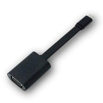 Dell USB-C на VGA адаптер 470-ADFQ, 24 pin USB-C мужской, 15 pin HD D-Sub женский, черный (470-ADFQ)