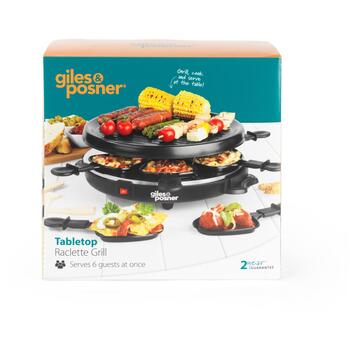 Giles & Posner Настольный ракетный гриль EK4511GV2VDE, 800W, 29x29см, каменная плита, 6 сковородок, 6 лопаток (EK4511GV2VDE)