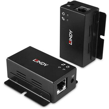 Lindy USB 2.0 Cat.6 удлинитель 43386, 50м, 480 Мбит/с, 3x USB 2.0, 2x RJ-45, PoC, Plug and Play, черный (43386)