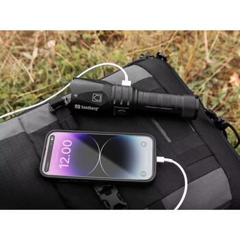 Sandberg Survivor Torch Powerbank 5000 420-89, 5000 мАч, 18.5 Втч, 1200 лм, 500 м, IPX4, 3 уровня мощности, LED (420-89)