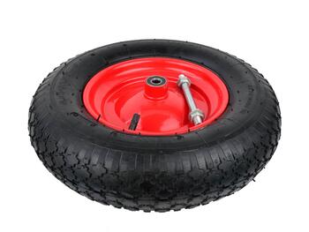 Geko G71012 gumijas ritenis 4.00-8, 390mm, 95mm, 220mm, 12mm, 97mm, 100kg, 2.1bar, dubultie lodgultņi, tērauda loks (G71012)