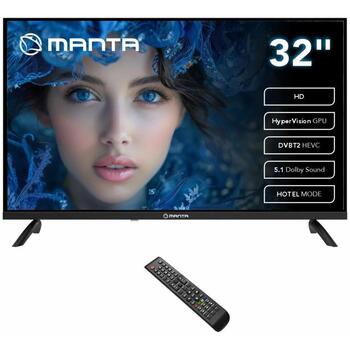 Manta televizors MATV001LHN32, 32 collas, 1366 x 768, 3000:1, 30000:1, 2x8 W, 2xUSB 2.0, 2xHDMI, 1xCI+, viesnīcas režīms (MATV001LHN32)