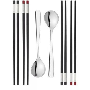 Zwilling набор столовых приборов 39180-001-0, 4 пары палочек, 2 стальные ложки, 212 мм, черный (39180-001-0)