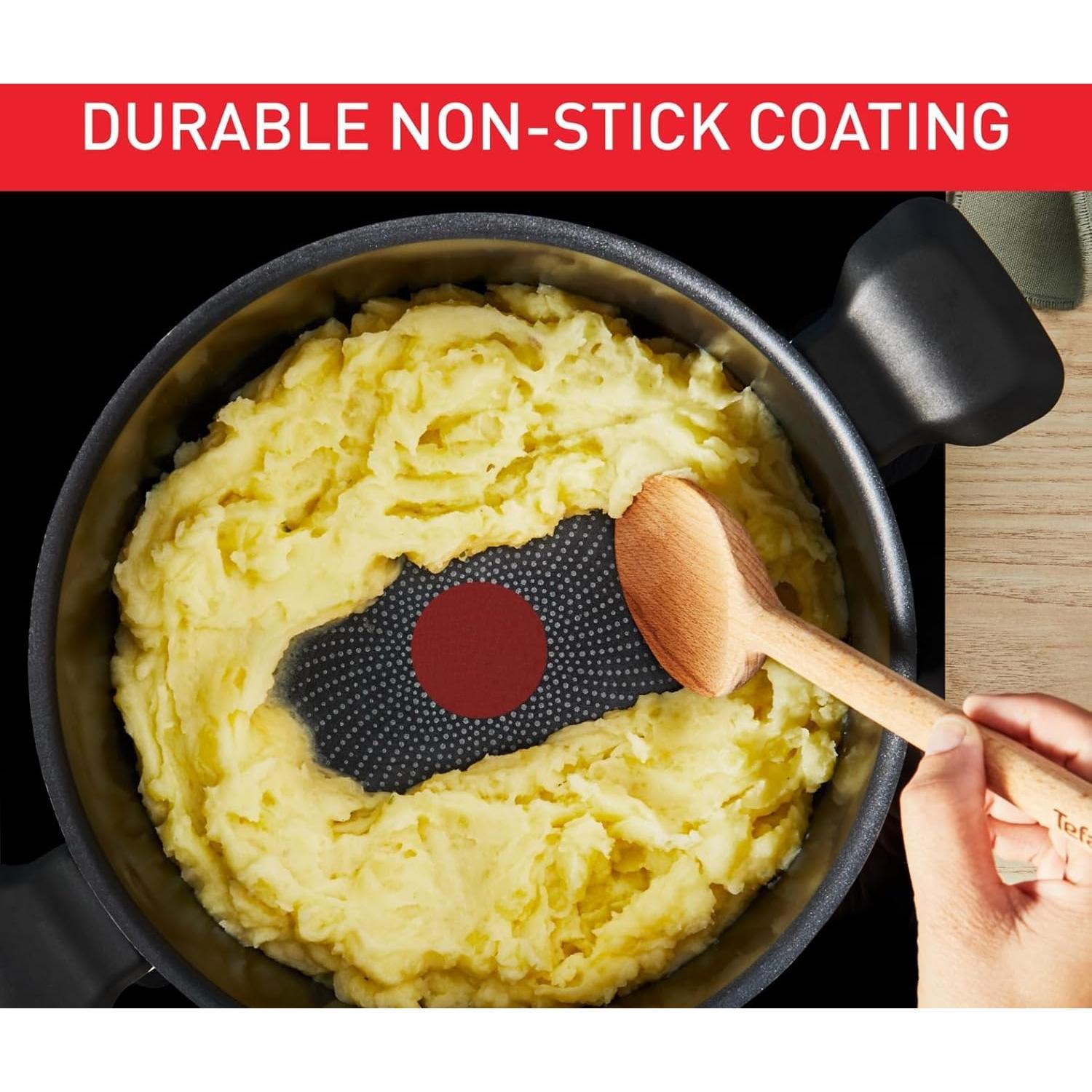 Tefal Кастрюля H0567042, 24см, алюминий, стеклянная крышка, титановое покрытие, подходит для всех плит (H0567042)