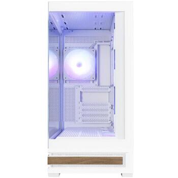 Zalman P40 NAMU WHITE, корпус ATX Mid-Tower, 4x120mm ARGB вентилятора, сталь, стекло, дерево, 452x235x492мм, ATX/mATX/Mini-ITX (P40 NAMU WHITE)