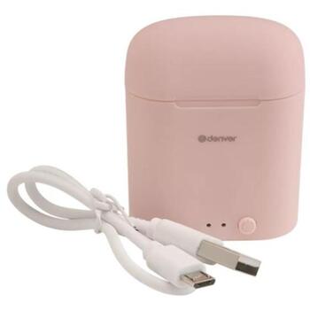 Denver Беспроводные наушники TWE-46 Rose 111191120290, Bluetooth V5.0, 10м, 40mAh x2, 400mAh, 30ч в режиме ожидания (111191120290)