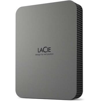 Lacie Внешний HDD 4TB STLR4000400 USB Type-C, 3.2 Gen 1, серый, защита паролем, 5000 Mbit/s (STLR4000400)