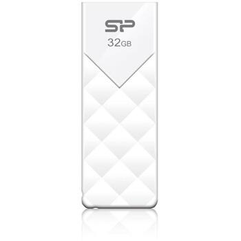 Silicon Power USB zibatmiņa Ultima U03 SP008GBUF2U03V1W, 8 GB, USB 2.0, USB Type-A, balta, plastmasa, bīdāma konstrukcija (SP008GBUF2U03V1W)