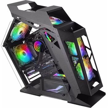 Jata MC61 Silikons, Datora korpuss, MC61, 394x203x369mm, 4x120mm ARGB ventilatori, MicroATX/Mini-ITX saderība (MC61)