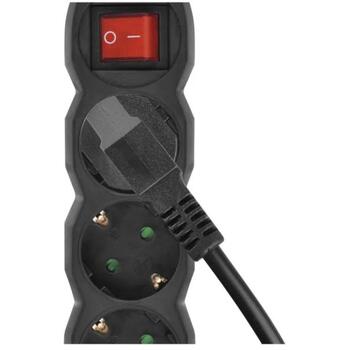 Emos Удлинитель PC1423R, 3м, 4x2P+PE, 3680W, PVC, с выключателем, защита от детей (PC1423R)
