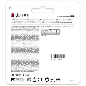 Kingston USB флешка DT70/128GB, 128 ГБ, USB-C, USB 3.2 Gen 1, черный, 1 шт. (DT70/128GB)