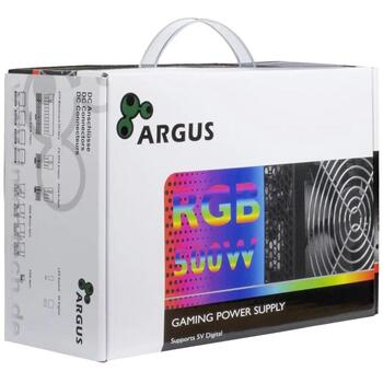 Inter-Tech Argus RGB-500W II, PC power supply (black, 1x PCIe, 500 watts) (88882192)