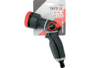 Yato распылитель YT-89513, 3 функции, алюминий, ABS, POM, TPE, нержавеющая сталь, эргономичная рукоятка, мягкое покрытие (YT-89513)