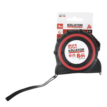 Kreator mērlente KRTH70203, 8 m, 25 mm, tērauds, magnētisks gals, fiksators, klips, MID 2 (KRTH70203)