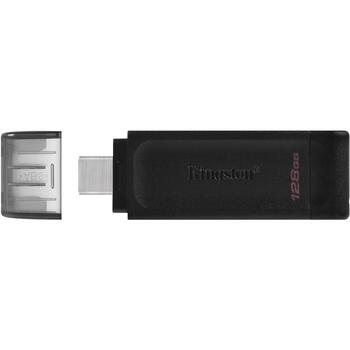 Kingston USB флешка DT70/128GB, 128 ГБ, USB-C, USB 3.2 Gen 1, черный, 1 шт. (DT70/128GB)