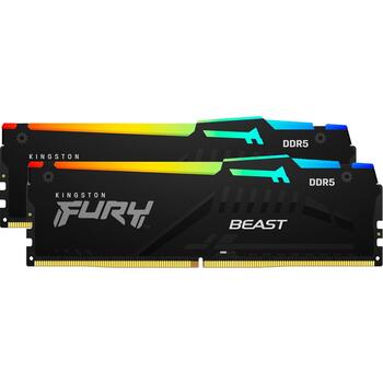 Kingston Fury Beast комплект памяти KF560C30BBEAK2-16, 16 ГБ (2x8 ГБ), DDR5, 6000 МГц, небуферизованный, CL30 (KF560C30BBEAK2-16)
