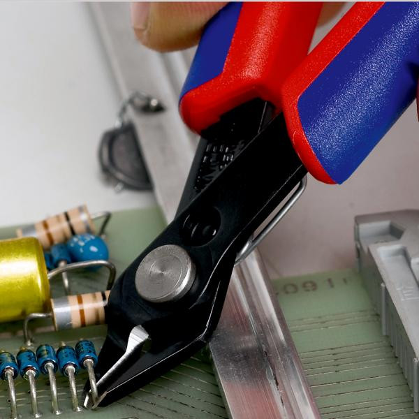Elektroniskie Super Knips® ar daudzkomponentu rokturiem, KNIPEX, 78 61 125, precīzi griešanai, 130 mm, bezfasētām griešanas malām. (78 61 125 SB)