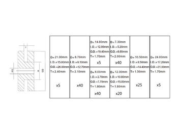 Geko Gumijas blīves kompl 180gb, 5x2.7mm, 40x5.2mm, 40x6.1mm, 25x8.5mm, 20x10.8mm, 5x12.0mm, 5x15.0mm, 5x17.2mm (G02915)
