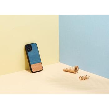 Man&Wood чехол M8531B, 68x134x10mm, 26g, дерево, поликарбонат, синий, совместим с Apple iPhone 12 mini (M8531B)