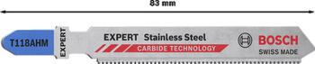 3 figūrzāģa asmeņi T118AHM Stainless Steel, Figūrzāģiem EXPERT STAINLESS STEEL T118AHM FIGŪRZĀĢA ASMENS, 2608900561, BOSCH (2608900561)