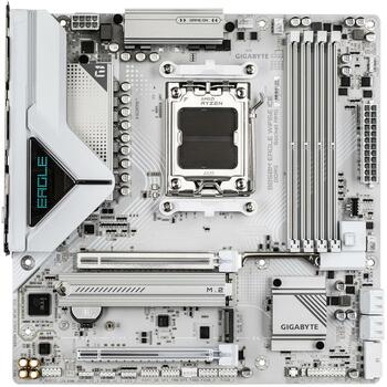 Gigabyte B850M EAGLE WF6E ICE mātesplate, AMD Ryzen 9000 sērijas, 8+2+2 fāzes VRM, līdz 8200MHz DDR5, 2*M.2, Wi-Fi 6E, 2.5 GbE LAN (B850M EAGLE WF6E ICE)