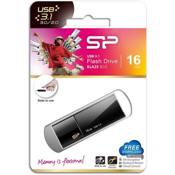 Silicon Power USB-флеш-накопитель Blaze B05 SP016GBUF3B05V1K, 16GB, USB 3.1 Gen 1, USB Type-A, черный, LED-индикатор (SP016GBUF3B05V1K)