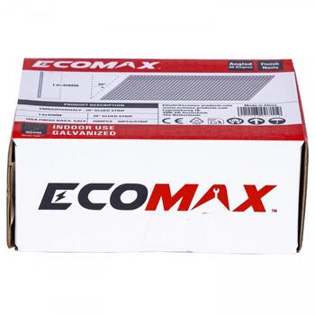 Ecomax отделочные гвозди EMNA201645GALV&EMX, 45x1,6 мм, 20°, 16GA, электр оцинкованные, 2500 шт (EMNA201645GALV&EMX)