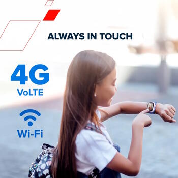 Детские умные часы с E SIM 4G GPS WiFi соединением видео воспроизведением музыки играми и функцией обучения английскому языку ZEFIR KW-49 Синие CANYON (CNE-KW49BL)