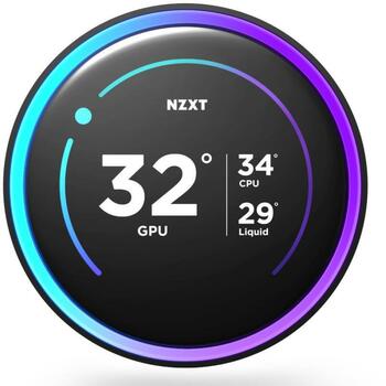 Nzxt CPU Dzesētājs RL-KR28E-B2, 2 ventilatori, 140mm, 98.61cfm, 34.5dB, RGB, LCD displejs, 8 LED (RL-KR28E-B2)