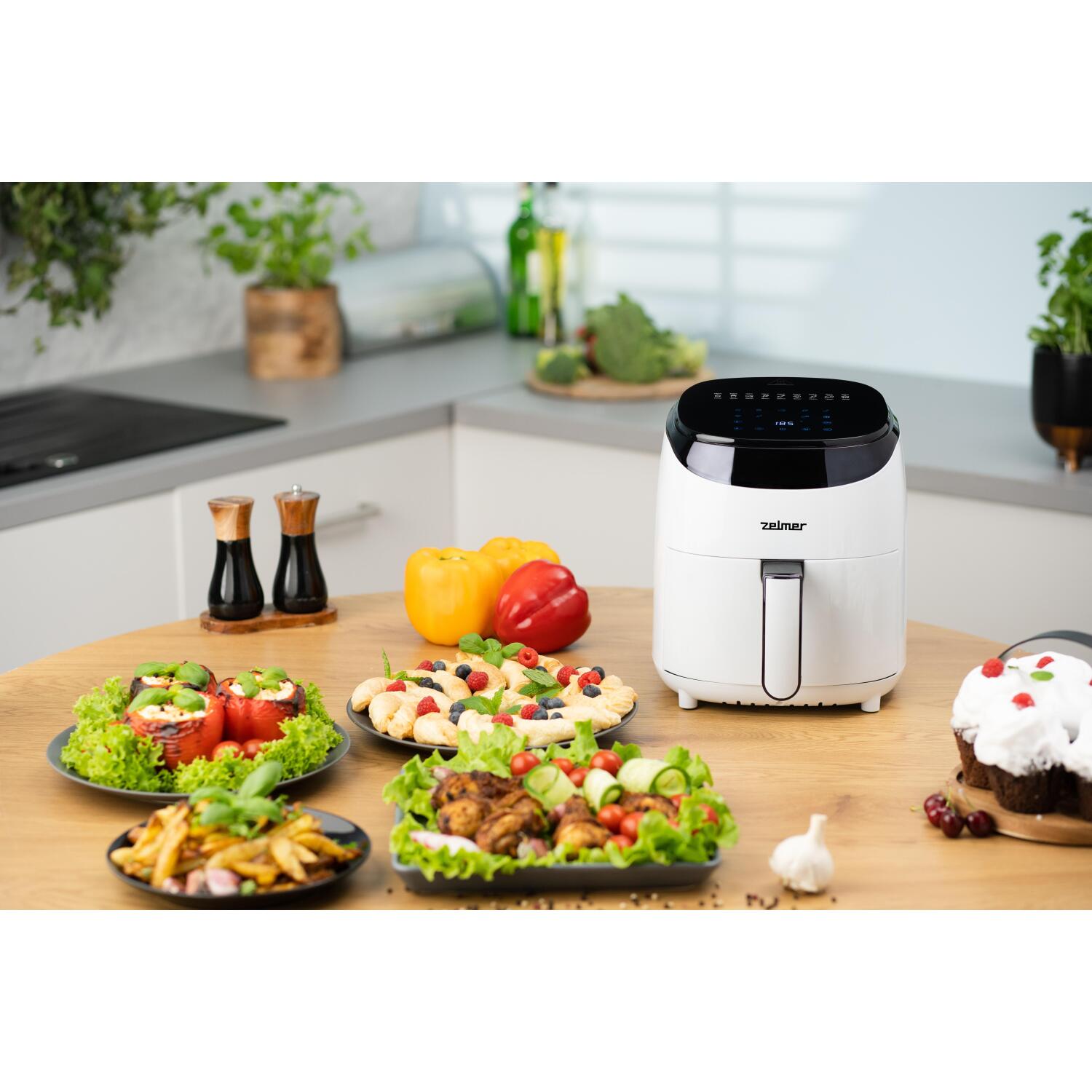 Zelmer Gaisa fritieris ZAF3551W 72805694P, 1200 W, 3.5 l, 9 programmas, automātiskā temperatūra, neslīdošas kājas (72805694P)