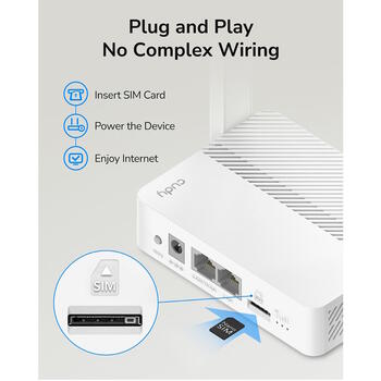 Cudy LT300 4G LTE Cat4 маршрутизатор, 300Mbps WiFi, Nano SIM, VPN, блокировка диапазонов, белый (LT300)