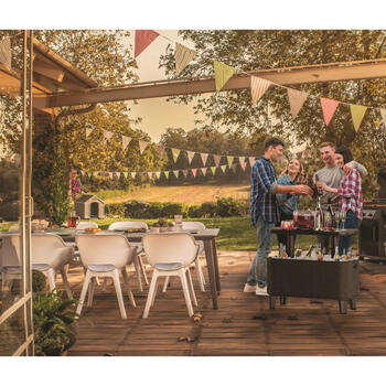 Keter Dārza bārs Bevy Bar 29209510939, pelēks, 83.5x40x50-74cm, rotangpalmas imitācija, UV izturīgs (29209510939)