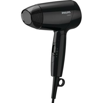 Philips matu fēns BHC010/10 1200 W, 3 siltuma līmeņi, 1 ātrums, salokāma rokturis, melns, 1,5 m vads, aukstā gaisa funkcija (BHC010/10)