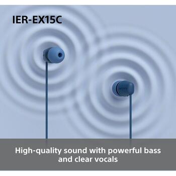 Sony Наушники IER-EX15C Код IEREX15CW.CE7, 1.2m, USB-C, 3 пары насадок, микрофон (IEREX15CW.CE7)