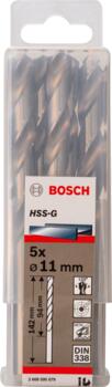HSS-G urbji metālam 11.0mm, 5gab., Urbjmašīnām/skrūvgriežiem PRO METAL HSS-G STANDARTA SPIRĀLVEIDA URBJA GARUMS, 2608595079, BOSCH (2608595079)