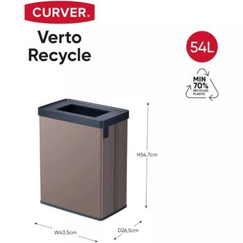 Curver Verto Recycle мусорное ведро 0800395Y82, 54л, 43,5x26,5x54,7см, пластик, розовый, модульная (0800395Y82)