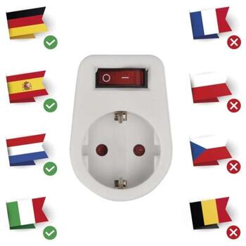 Emos Розетка с выключателем P00262, 1x2P+PE, 3680W, IP20, защита от детей (P00262)