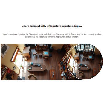 EZVIZ CS-E4P внутренняя панорамная WiFi камера 3K+ 6MP 360° Fisheye ночное видение 10m Черная (E4p-3k+)