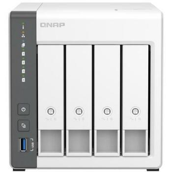 Qnap NAS uzglabāšanas tornis TS-433-4G, ARM 4-kodolu Cortex-A55 2.0GHz, 4 atmiņa GB, 4 disku/kolbu, 2 RJ45, 2 USB 2.0, 1 USB 3.2 (TS-433-4G)