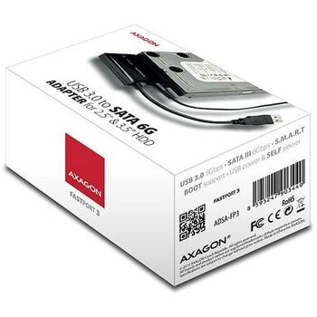 Axagon USB 3.0 - SATA 6G адаптер ADSA-FP3, 22 см кабель, блок питания (ADSA-FP3)