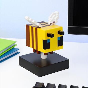 Paladone Minecraft Bišu Ikona Gaismiņa PP16018MCFID, 11cm, 2xAAA, LED, Galda virsma, Dzeltena/melna (PP16018MCFID)