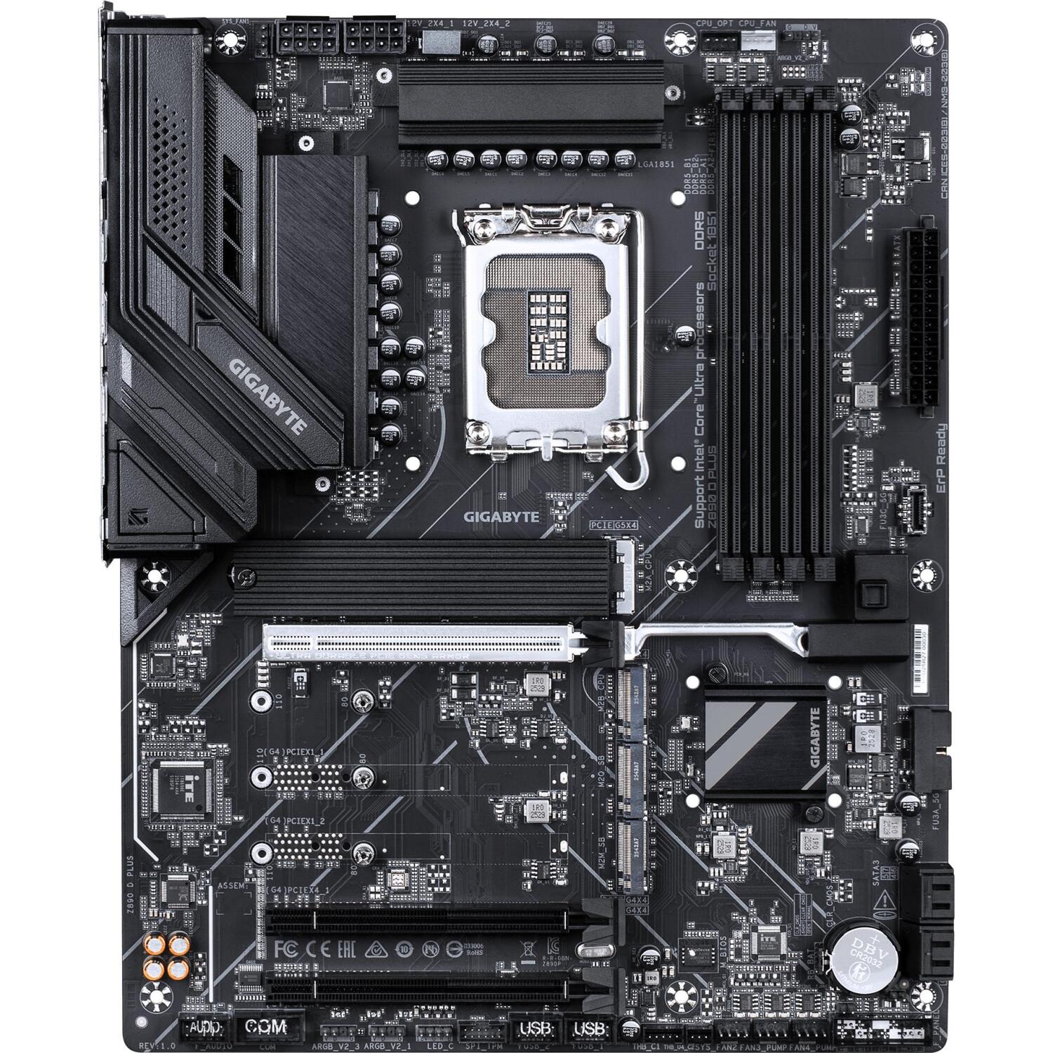 Gigabyte Z890 D PLUS материнская плата, LGA 1851, DDR5, 4x DIMM, 256 ГБ, ATX, Intel Z890, 4x M.2, 4x SATA III, 2.5 GbE LAN (Z890 D PLUS)