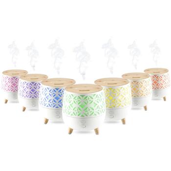 Rio Aroma eļļas difuzors DHTA-EU/1,2, 120ml, 5W, 15m², automātiska izslēgšanās, LED gaismas, balta/koka (DHTA-EU/1,2)
