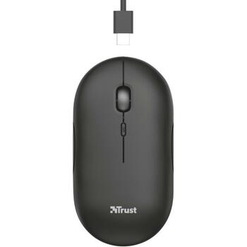 Trust USB datorpele 24059, 1600 DPI, 4 pogas, bezvadu, uzlādējams, kluss klikšķis, USB mikro uztvērējs (24059)