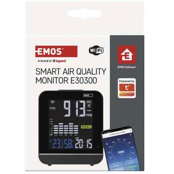 Emos Монитор качества воздуха E30300, 5V, 1A, 2,4GHz WIFI, 20-90% RH, 73x82mm, LED, USB-C, 4ч работы от аккумулятора (E30300)