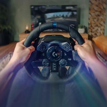 Logitech Руль G923/941-000149, угол поворота 900°, USB 2.0, педали 3100 г, 150 МБ свободного места, черный (941-000149)