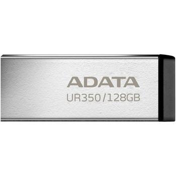 Adata USB флеш-накопитель UR350-128G-RSR/BK 128 ГБ, USB 3.2 Gen 1, скорость чтения 100 МБ/с, металлический корпус, черный (UR350-128G-RSR/BK)