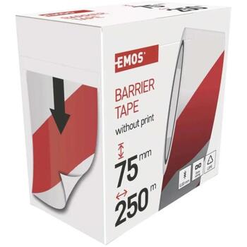 Emos Ограждающая лента F87525, 250 м, 75 мм, красная/белая, LDPE, без надписи, 0,03 мм, 1 шт. с бумажным механизмом (F87525)